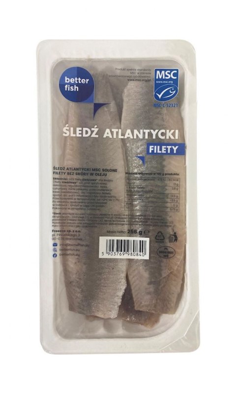 ŚLEDŹ ATLANTYCKI FILETY A LA MATJAS W OLEJU 256 g BETTER FISH